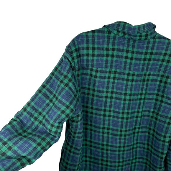 Telluride Clothing Co Flannel Jacket Green Navy Blue Large Sherpa Lined New - Picture 10 of 11